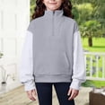 thumbnail image 2 of Sweatshirts Pullovers Toddler Girl Sweatshirts For Teen Girls Cute Half Zip Up Loose Pullover Kid Clothes Trendy Winter Cropped Long Sleeve Shirt, 2 of 6