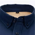 thumbnail image 4 of ZCFZJW Mens Casual Button Down Fleece Lined Shirts Casual Fall Winter Long Sleeve Sherpa Thick Warm Thermal Shirts with Pockets Navy XL, 4 of 6