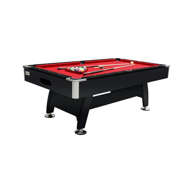 RACK Draco Tournoi de Billard / Table de Piscine de 7 Pieds (Feutre Rouge avec Corps Noir)