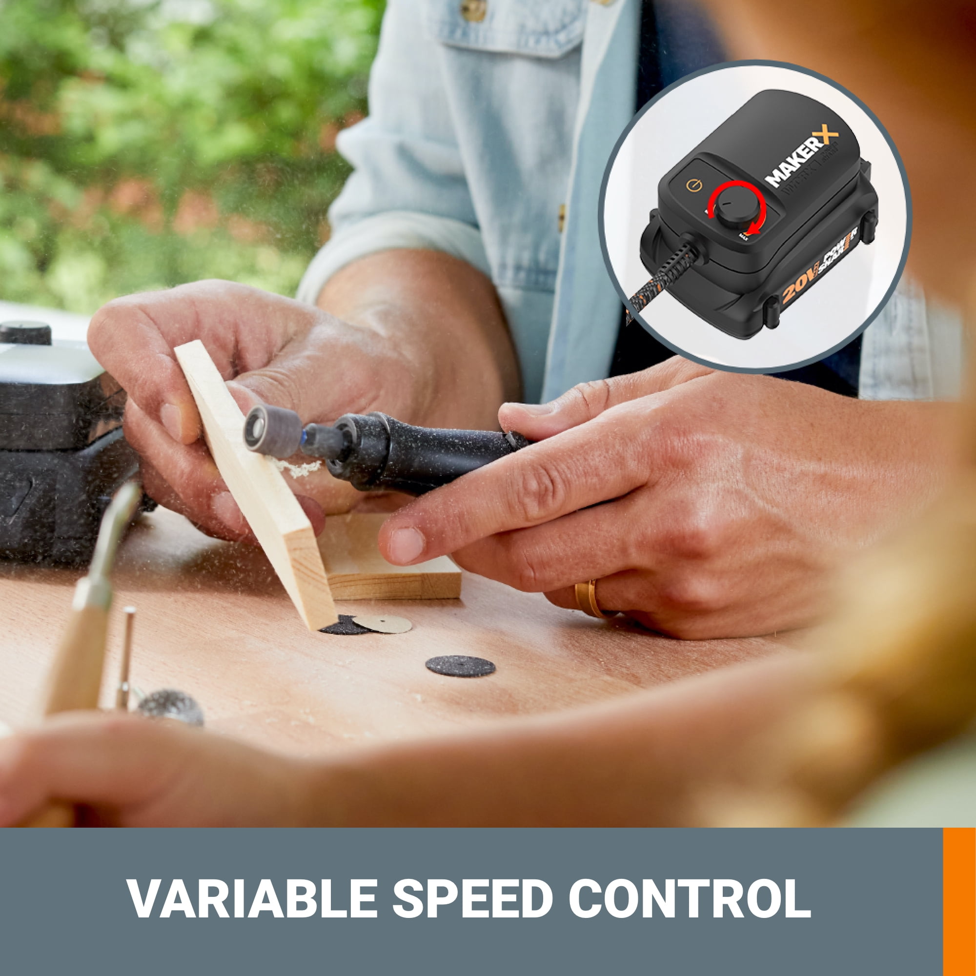 Worx MakerX WX990L 2pc Crafting Tool Combo Kit - Rotary Tool + Angle Grinder