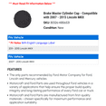 thumbnail image 2 of Brake Master Cylinder Cap - Compatible with 2007 - 2015 Lincoln MKX 2008 2009 2010 2011 2012 2013 2014, 2 of 2