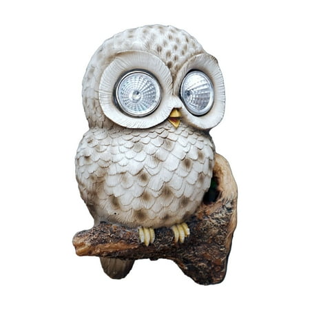 

Creative Simulation Owl Resin Crafts Decorations Ornament Solar Wall Lamp in Garden Courtyard Charming