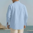 thumbnail image 5 of GuangCheng Mens Linen Henley Shirts,Long Sleeve,Lightweight,Casual,Breathable,Comfortable,Loose Fit,T Shirts,Light Blue,Size 3XL, 5 of 9