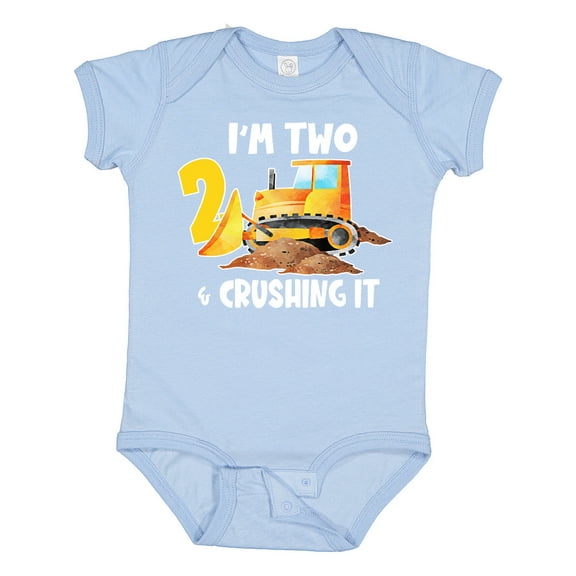 Inktastic I'm 2 and Crushing It Construction 2nd Birthday Boys or Girls Baby Bodysuit
