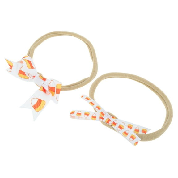 Unique Bargains 2 Pcs Hair Elastics Halloween Cute Hair Ties for Children Beige White