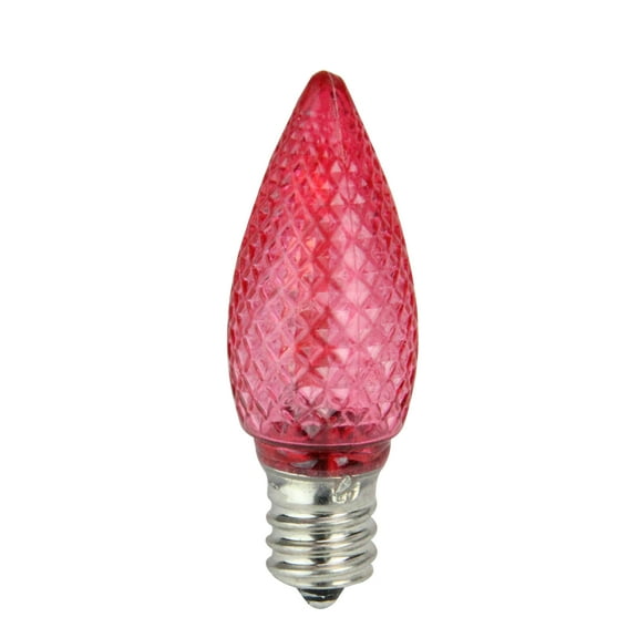 Pack of 4 Faceted Transparent Red LED C7 Christmas Replacement Bulbs