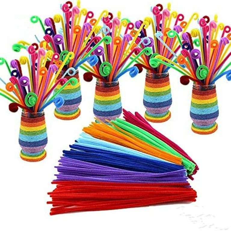 TOAOB 100pcs Pipe Cleaners Crafts Supplies Red Pipe Cleaners Chenille Stems  6mm x 12 Inch Fuzzy Pipe Cleaners for DIY Art Crafts Decorations