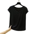 thumbnail image 3 of uublik Pajamas for Women Set Shorts Short Sleeve Top and Loose Shorts Casual Comfy Soft Sleepwear for Nightwear Black, 3 of 3
