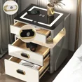 thumbnail image 2 of Cajón de escritorio, mesa de noche, sofá lateral, mesita de noche para sala de estar, diseño nórdico, armario de almacenamiento barato para dormitorio, mesitas de noche para el hogar, 2 of 4