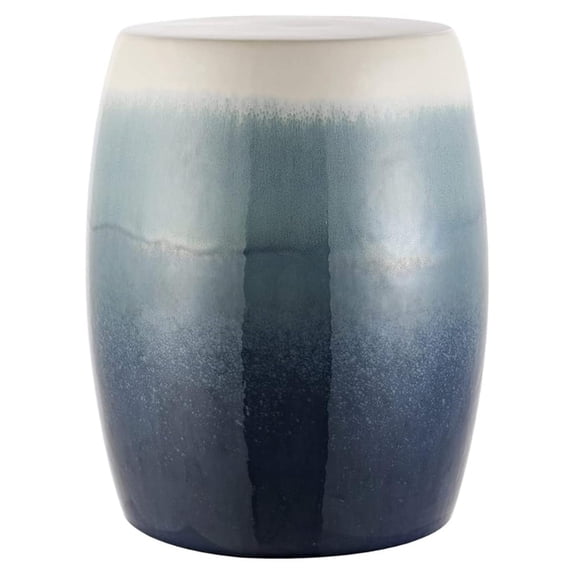 Outdoor Collection Norel Blue Ceramic Garden Stool