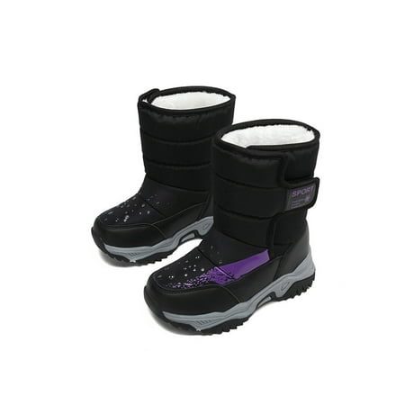 

Tenmix Kids Unisex Boots Mid Calf Waterproof Snow Boots Winter Warm Non-slip Flat Shoes