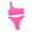 Hot Pink, variant on Bikini Sets for Women One Shoulder Ribbed Swimsuit 2 Piece Ruched Bathing Suit Swim Suits for Womens,Black,M