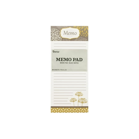 Darice Memo Pad Floral Yellow