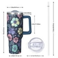 thumbnail image 2 of OBREWU Pioneer Flower Tumbler with Handle and Lid,Pioneer Flower 40oz Double Wall Vacuum Insulated Tumbler,Cups Gift for Women and Men, 2 of 7