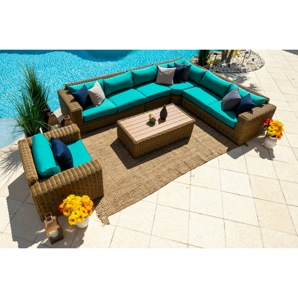 Malmo 6-Piece Resin Wicker Outdoor Patio Furniture Sectional Sofa Set