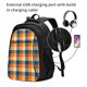 thumbnail image 2 of Easygdp Warm Orange Plaid Mochila para Laptop de Viaje con Puerto USB, Mochila para Laptop con Puerto de Carga USB para Mujeres y Hombres, 2 of 7