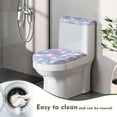 thumbnail image 4 of HELLHERO Polyester Toilet Bowl Cover & Machine Washable Bathroom Toilet Cozy Set & Fits All Toilet Shapes for Hotel Home Soft Pastel Color, 4 of 5