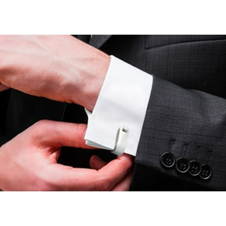 - Octavius Stainless Steel Silver French Cufflinks