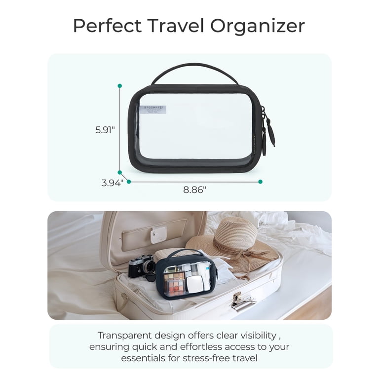 clear travel toiletry bag Byootique Gloss Makeup Bags Pink Set(2) it keeps your toiletries Clear Travel Bag | TSA