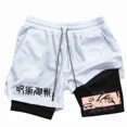 thumbnail image 2 of pantalones cortos de compresión 2 en 1 para hombres, pantalones cortos de rendimiento de Anime Jujutsu Kaisen, pantalones cortos de gimnasio deportivos de baloncesto con bolsillos, 2 of 5