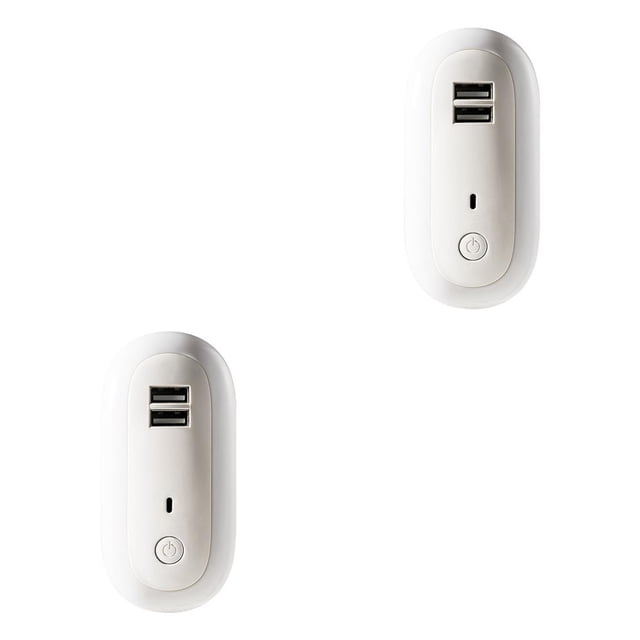 Bearachild Night Light Double USB Fast Charging Adjustable Timed Bedroom Lamp 10 Gear Control Shutdown 1W Remote 4500K 500lm House USB blanco 2piezas Bearachild CBP391968