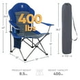 thumbnail image 5 of EVER ADVANCED Oversized Camping Chair with High Back Padded Folding Portable Lawn Chairs Lightweight Sturdy Steel for Adults Foldable Outdoor Chair , Blue, 5 of 12