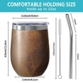 thumbnail image 5 of 12oz Insulated Wine Tumbler with Lid & Straw, Stainless Steel Egg Shape Cup, Wood Print, 5 of 5
