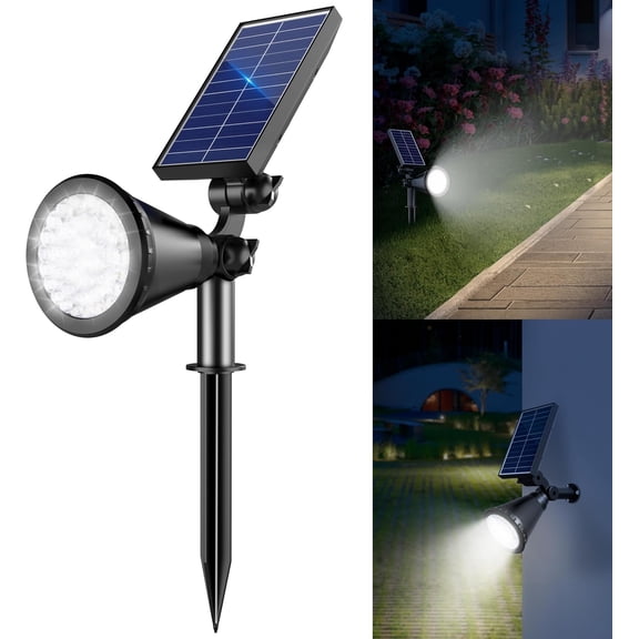 Solar Lights Outdoor , 36 LEDs 1000LM Adjustable Solar Spot Lights Outdoor, 2-in-1 Solar Spotlight Landscape Lighting for Garden, Yard, Pathway- 1 (Cool White)