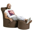 thumbnail image 2 of Gouchee Home Dotcom Brava – Pouf rond imperméable de couleur chocolat avec billes de polystyrène, fabriqué au Canada, élégant et léger, pour le salon ou la chambre à coucher., 2 of 6