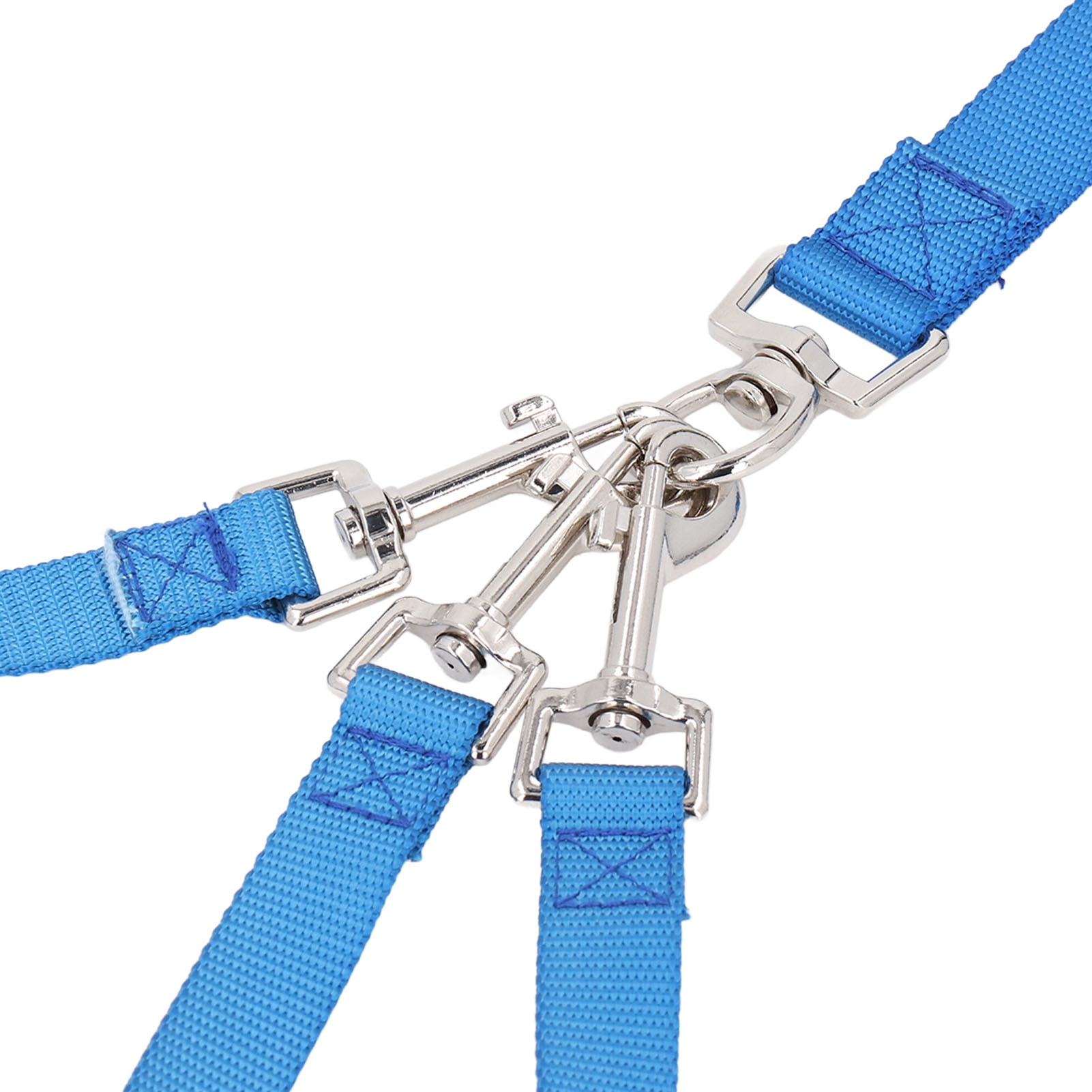 Riousery 3 Way Dog Leash, Adjustable Thickened Nylon Dog Coupler Leash with Padded Handle for Walking and Training, Blue, 56.7 - 66.9 inches / 144 - 170 cm