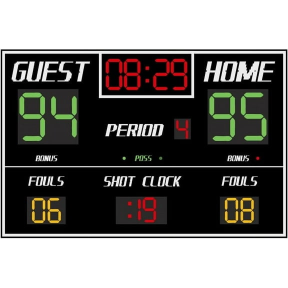 Basketball Scoreboard Wall Stickers Self Adhesive Decals Basketball Scoreboard Wall Decor Vinyl Art Mural Decals Waterproof Decoration for Kids Room Home Living Room Bedroom 37.7x23.6in for DIY