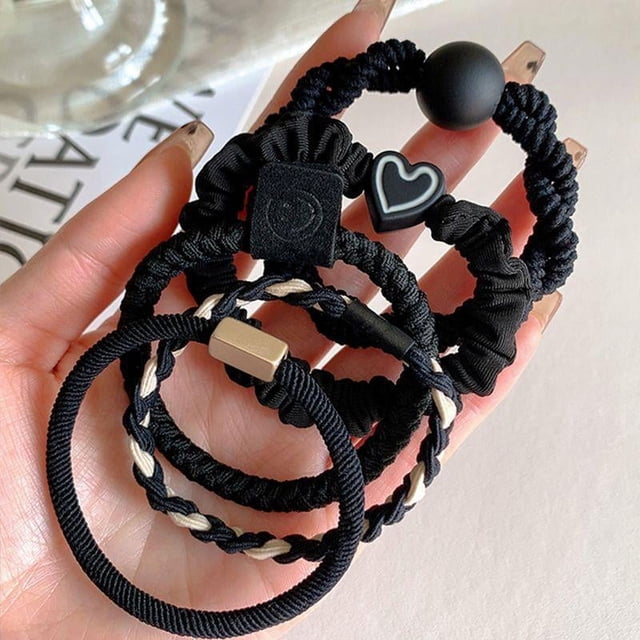 Diadema sencilla y elegante, banda de goma elástica duradera y resistente, banda para el cabello para niñas, banda para el cabello con cola de caballo alta, cubierta de cuero, tocado