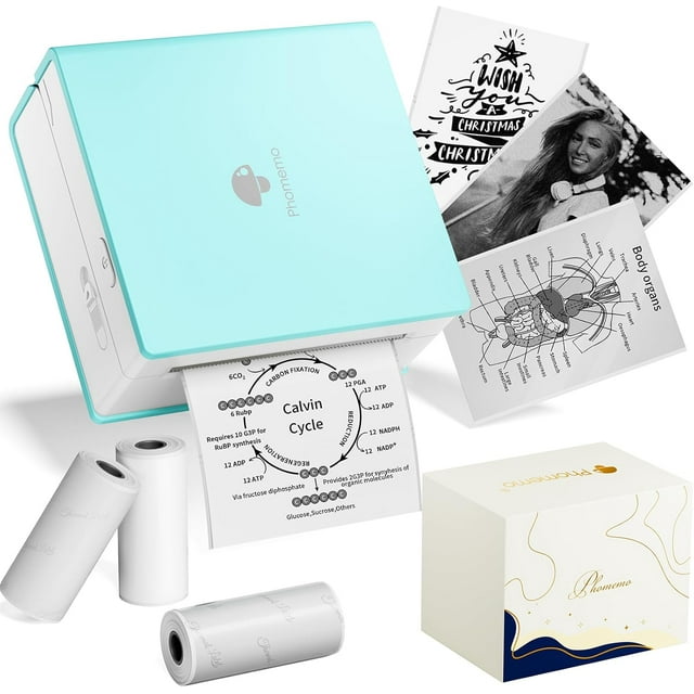 Mini Imprimante de Notes de Poche Thermique Dent Mini Imprimante Mobile avec Rouleaux de Papier pour Imprimer Photos Texte Notes d'Étude Autocollant Bricolage
