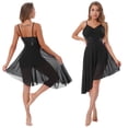 thumbnail image 3 of YiZYiF Womens Sparkly Sequins Ballet Gymnastics Leotard Asymmetric Lyrical Modern Dancewear, 3 of 7