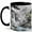 Black, variant on Manga Mountain Cabin Coffee Mug, Black White Nature Mug, Outdoor Hiking Birthday Christmas Gift, Waterfall River Cottage Landscape Art, 11 oz White Ceramic Coffee Cup Gift for Tea