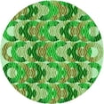 thumbnail image 1 of Ahgly Company Machine Washable Indoor Square Transitional Dark Lime Green Area Rugs, 3' Square, 1 of 7