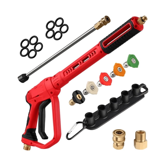 Pistola Para Hidrolavadora Con Lanza De Extensión Y Boquilla Malubero Rojo
