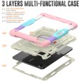thumbnail image 2 of iPad Air 5th Generation Case 2022, iPad Air 4th Gen Case 2020,Rugged Protective Case with Tempered Glass Film 360° Rotatable Stand Handle Kid Proof Case,iPad Pro 11" 2021 2020 2018 Case,Pink/Colorful, 2 of 9