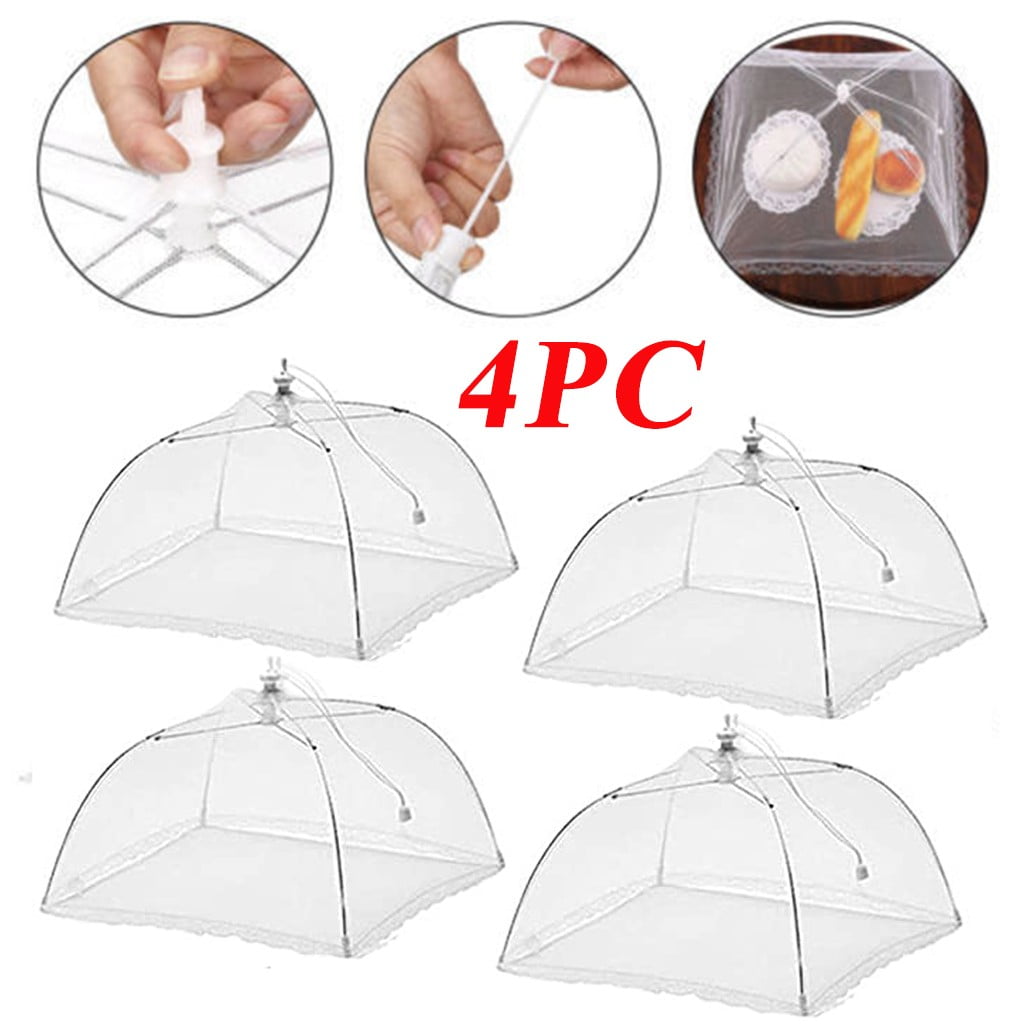 Pop-Up Mesh Screen Protect Food Dish Cover Tent Dome Net Umbrella Picnic Cover 