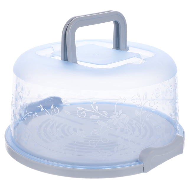 SHISUYAN Blue Portable Cake Box Container with Handle for Kitchen Use Made of Durable PP Lightweight Sealing Buckle 1Pc
