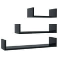 thumbnail image 2 of vidaXL Wall Shelf Hanging Storage Display Shelf for Book 3 Pcs Engineered Wood, 2 of 6