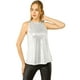 thumbnail image 2 of INSPIRE CHIC Camiseta Sin Mangas Con Chaleco Brillante Metálico Brillante Sin Mangas Para Fiesta Y Club Para Mujer Plateado claro S, 2 of 6