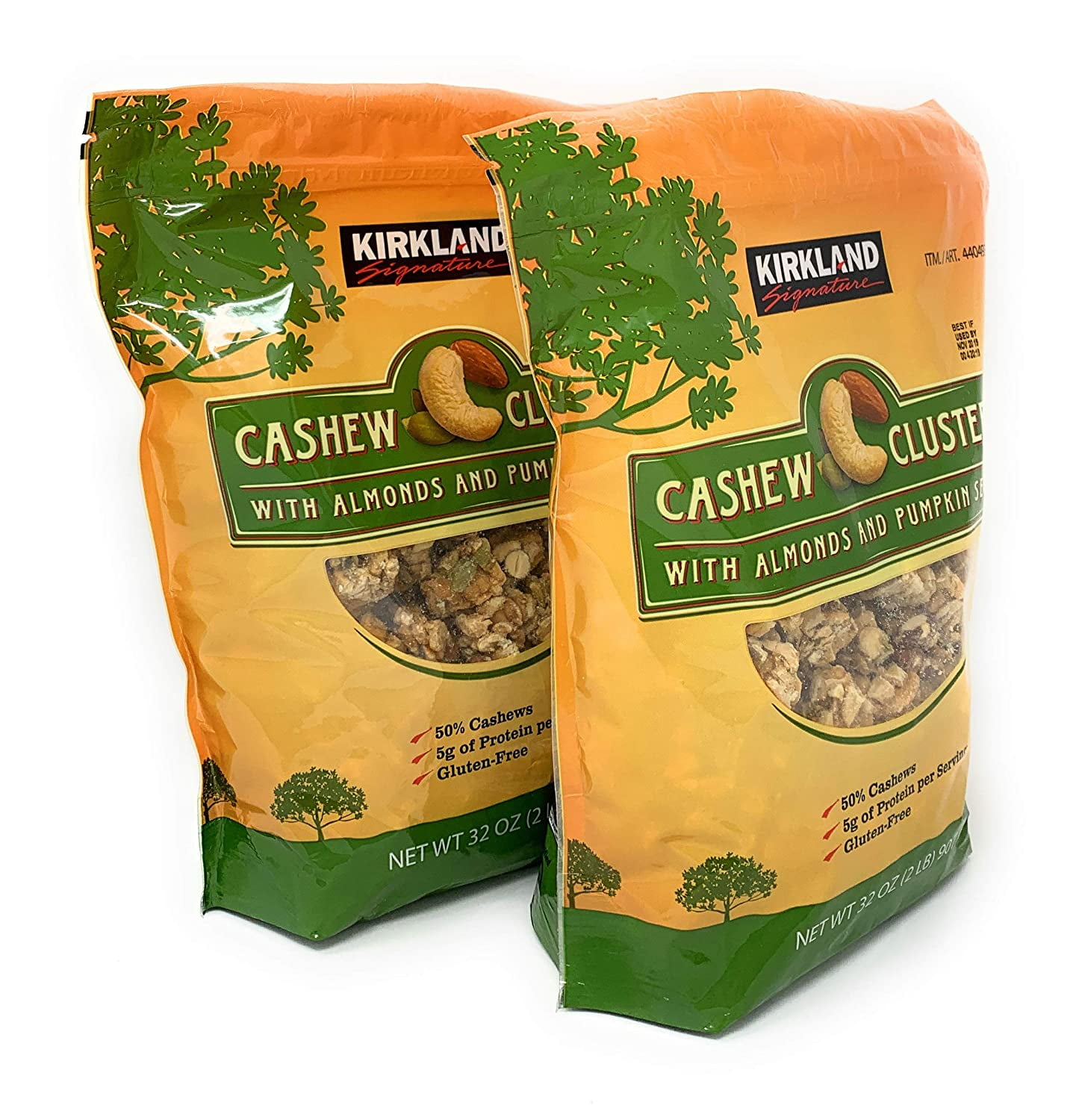2 PACK Kirkland Signature Cashew Clusters, 2 lbs (2 PACK)
