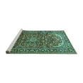 thumbnail image 2 of Ahgly Company Machine Washable Indoor Square Persian Turquoise Blue Traditional Area Rugs, 7' Square, 2 of 4