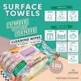 thumbnail image 3 of Juniper CLEAN 3 Packs Surface Cleaning Wipes Bleach Free, Thick & Large Dispose, All-Purpose Cleaner for Bathroom, Kitchen, Office, 300 Count Soft Flow, Biodegradable, Lavender Scent, 3 of 4