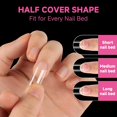 UNA GELLA Medium Square Nail Tips 216 Pcs Prefile Half Cover No C