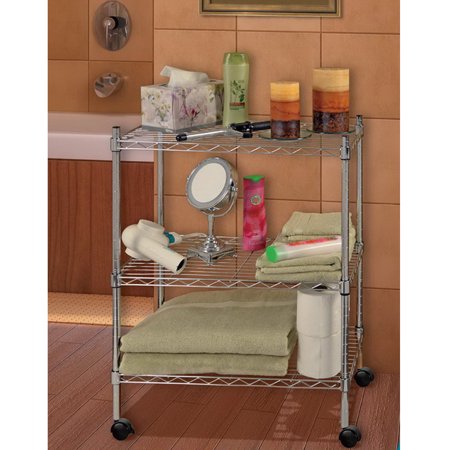 Clearance Silver Metal Shelving Unit 3 Tier Heavy Duty Height