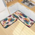 thumbnail image 7 of 2-Piece Kitchen Rugs Set Non-Slip Mats Carpet Floor for Kitchen, Bathroom (19.7"x27.6" & 19.7"x47.2") Teal and Orange Abstract Shapes, 7 of 7