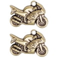 thumbnail image 4 of 2pcs Motorcycle Shape Pendant Funny Key Ring Pendant Hanging Decor Charms Jewelry Making Accessories for Keychain Necklace (Golden), 4 of 6