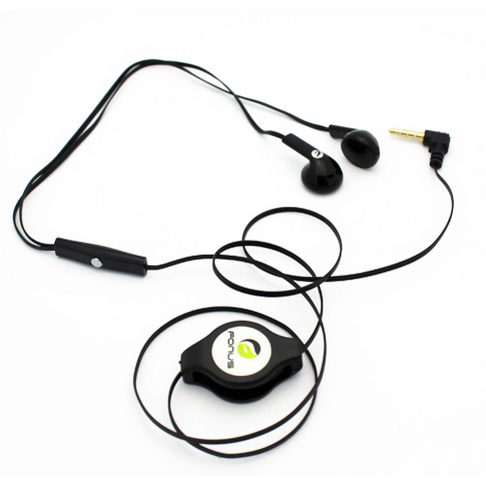 Retractable Headset Hands-free w Mic Dual Earbuds Earphones X5K Compatible With Google Pixel 3a XL